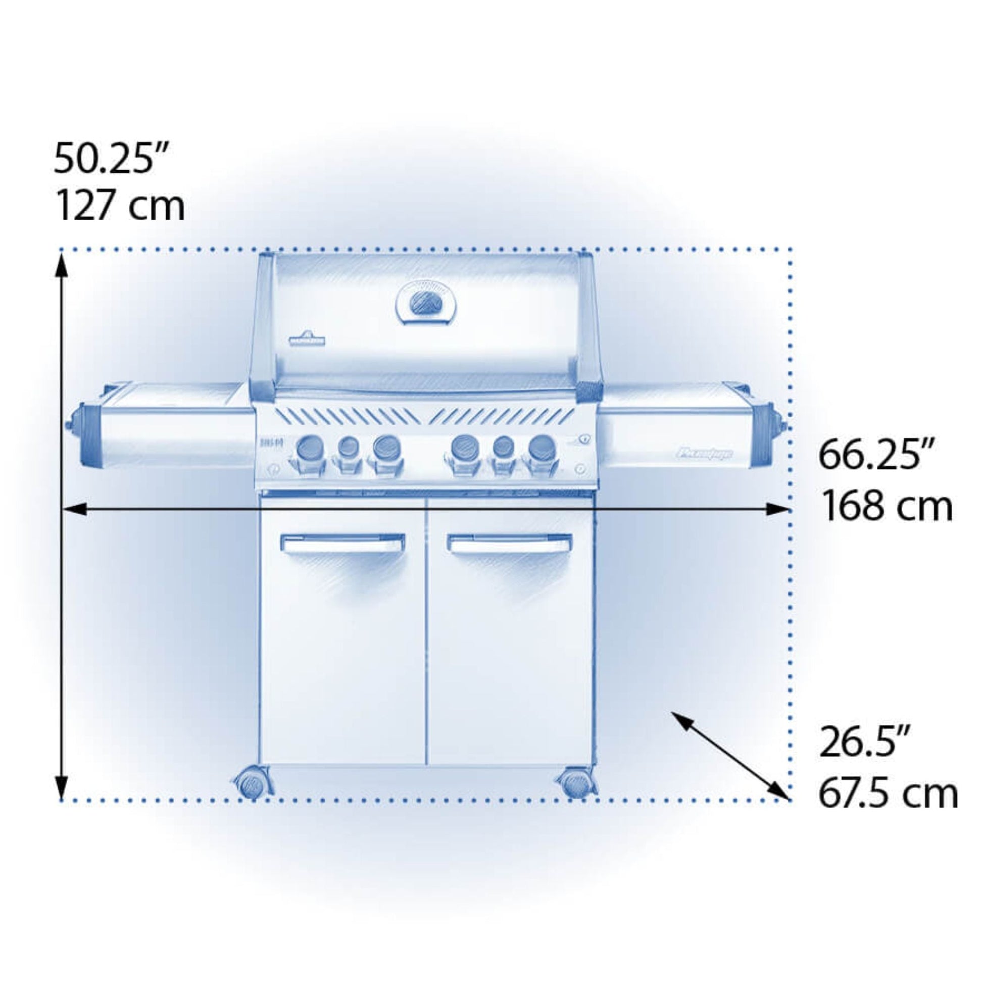 Napoleon Prestige® 500 RSIB Black Freestanding Gas Grill w/ Infrared Side and Rear Burners