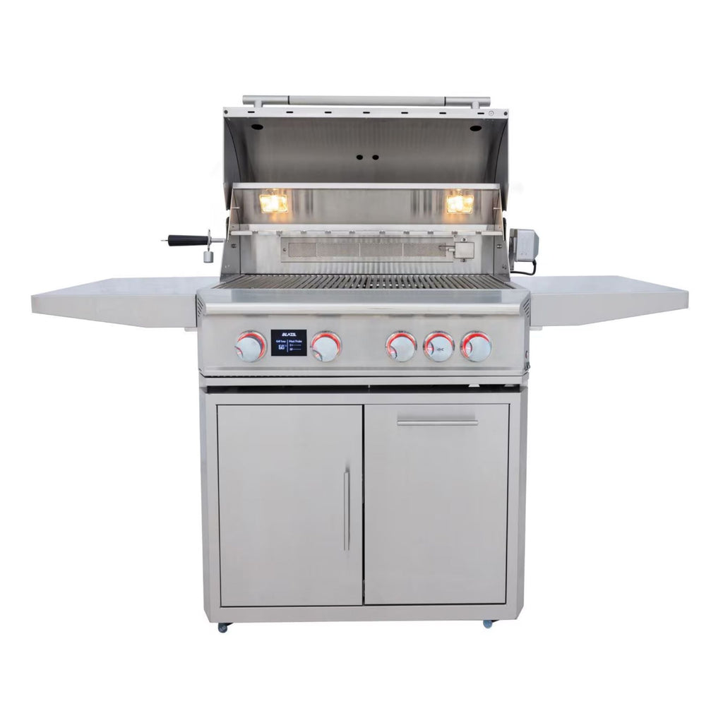 Blaze LTE PRO 32-Inch 4-Burner Freestanding Gas Grill w/ Digital Temperature Screen & Rear Infrared Burner