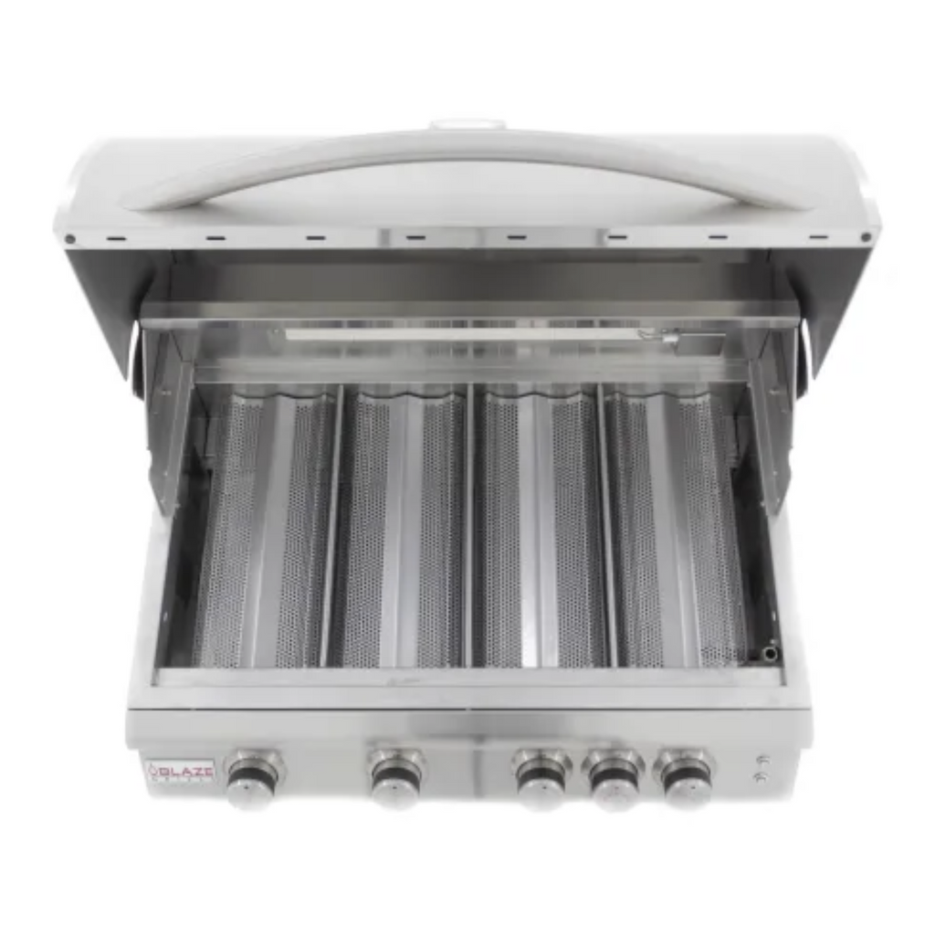 Blaze 32-Inch 4-Burner LTE Built-In Gas Grill with Rear Burner and Built-in Lighting System