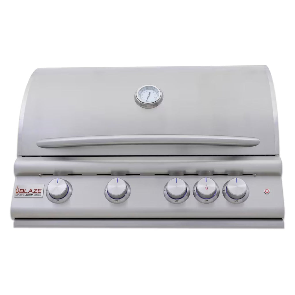 Blaze Premium LTE+ Marine Grade 32-Inch Built-in Gas Grill w/ Lift-Assist Hood & Rear Infrared Burner